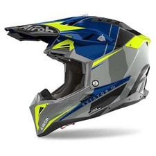 CASCO MOTO AIROH AVIATOR 3 PUSH BLUE GLOSS CROSS OFFROAD AV3P18 AV3P55