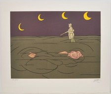 Valerio Adami/firmato a mano/litografia/125 copie/PETIT CLAIR DE LUNE/1981