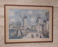STAMPA RIPRODUZIONE QUADRO DI MAURICE UTRILLO V. + CORNICE  I TRE MULINI 48X68CM