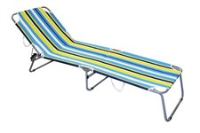 LETTINO ACCIAIO PIEGHEVOLE DA SPIAGGIA TRASPORTABILE FANTASIA A RIGHE