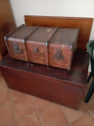 Vecchio baule legno - baule, in
