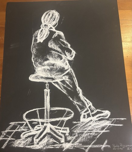 Disegno pastello bianco - a,