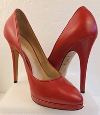 CASADEI décolleté in pelle rossa plateau 1/2", stiletto 4" Heal taglia US 6/EU 36