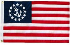 Bandiera barca nautica 12x18" Yacht Ensign cucita ancoraggio strisce cucite made in USA