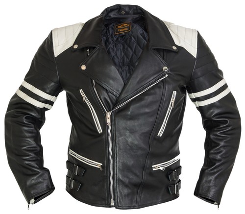 Giacca pelle moto retrò