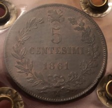 Moneta 5 Centesimi 1861