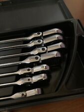 Set Di 7 Chiavi Combinate Fisse E Cricchetto Con Teste A Snodo Powerfix