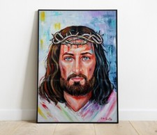 Quadro Gesù arte sacra acrilico su tela opera originale 