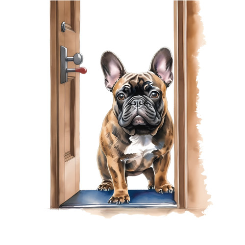 Bulldog francese cane - , auto