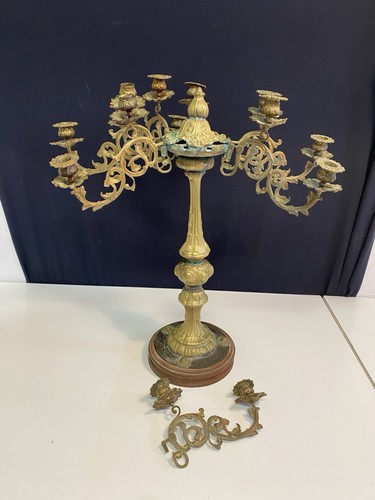 Candelabro antico ottone - , 9