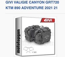 GIVI VALIGIE CANYON GRT720KTM 890 ADVENTURE 2021 21 Borse Moto Mai Utilizzate.
