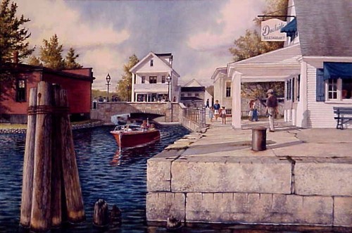 Dockside landing print by - le,