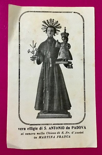 Santino holy card vera effige - vera,