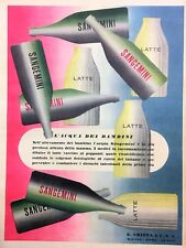PUBBLICITA' 1940 ACQUA SANGEMINI G.CRIPPA BAMBINI LATTANTI MAMMA BOTTIGLIE 