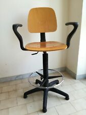 Topsit, Sedia girevole Tecnica da lavoro con poggiapiedi, in legno con braccioli