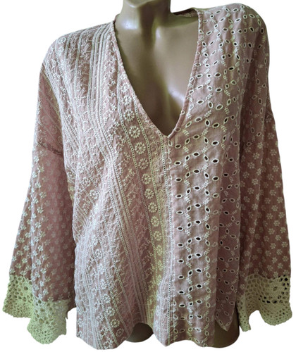 Zara blusa rosa ricamata - zara,