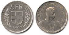 Svizzera 5 franchi, 1968