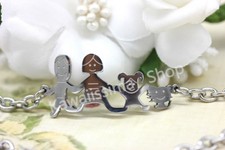 Bracciale in acciaio antiallergico FAMIGLIA temi a scelta catena moschettone 