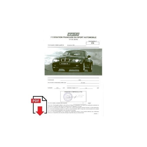 1999 bmw homologation sheet - bmw,