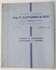 Società P. Cattaneo & Figli (Pavia) - Preventivo impianto di essicatoio - 1936