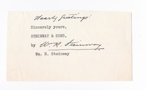 William steinway letter - r.,
