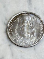 VECCHIA MEDAGLIA LEONARDO DA VINCI ARTE-SCIENZA-TECNICA OLD MEDAL