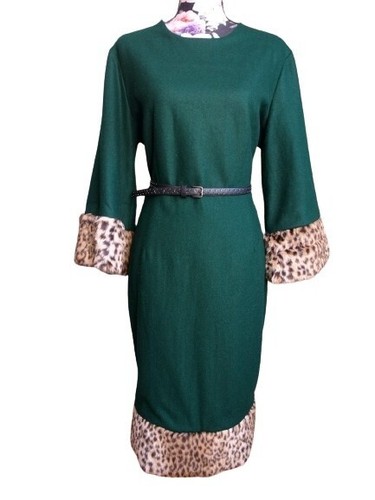 Astuccio abito verde lana