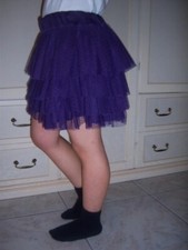 Minigonna Gonna Volà Viola Vintage Larga Svasata Tg: M  Terranova Carnevale