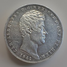 5 LIRE 1842 CARLO ALBERTO