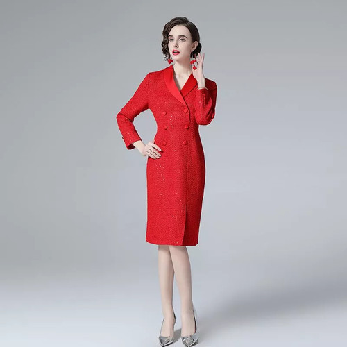 Abito rosso midi - abito, elegante
