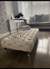 Poggiapiedi/tavolino Chesterfield, Pouffe Larghezza 50 x 101 Lunghezza in Cm
