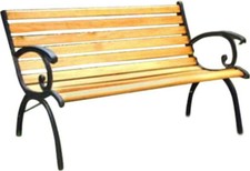 Panca da Giardino Sao Tome in Ghisa e Legno cm 126x60x77 h Marrone VivaGarden