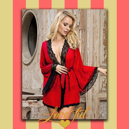 Lingerie vestaglia rossa - vestaglia, in