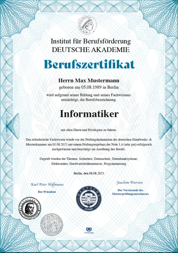 Certificato professionale - certificato,