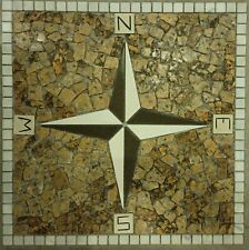 ROSONE MOSAICO "ANTICA ROMA" di marmo su rete anticato 60X60X1 cm COD. RUDVL