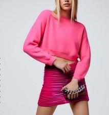 Minigonna ZARA in velluto rosa