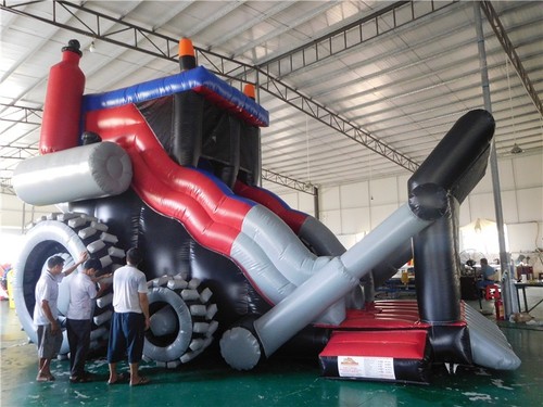 Inflatable game slide tractor - slide,