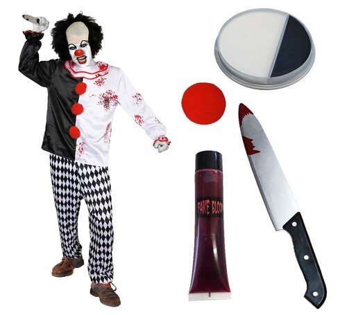 Costume clown killer nero - killer,