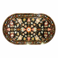 107cm x 61cm Marmo Pietre Semi Preziose Tavolo Dura Intarsiato Handmade Arte