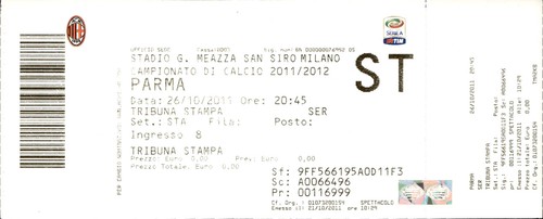 Biglietto stadio milan - biglietto, parma