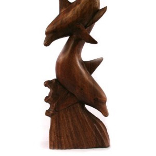 Coppia delfini legno - delfini, in