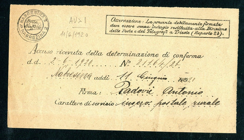 Ricevuta annullo - (b3819),