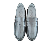 Mocassino Tod's di tendenza in Pelle Laminata color Argento - Taglia EU 40,5-41