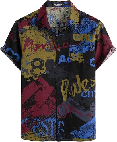 Camicia uomo hawaiana cotone - camicia, e