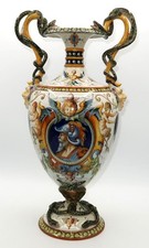 Antica urna grande in maiolica
