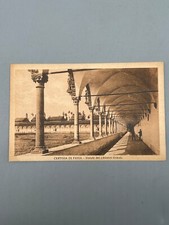 CARTOLINA CERTOSA DI PAVIA VEDUTA DEL CHIOSTRO GRANDE ANIMATA