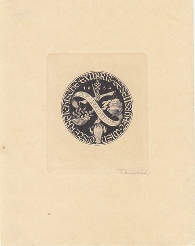 Exlibris bookplate incisione - bookplate,