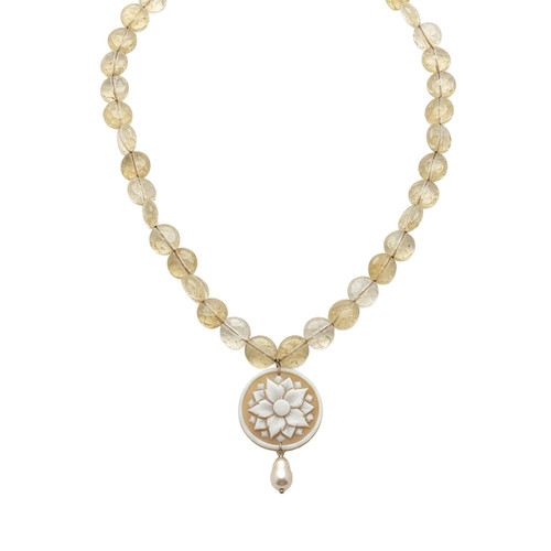 Collana flora con agata - collana,
