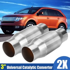 2PCS 3inch Catalizzatore Catalytic Converter 400 Celle Universale T409 Acciaio Inox 