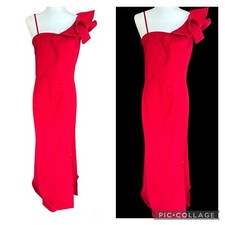 Red Ruffle One Shoulder Strap
